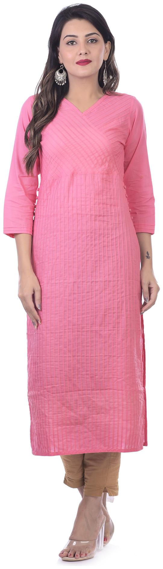 

Kumudini Women Pink Solid Regular Kurti