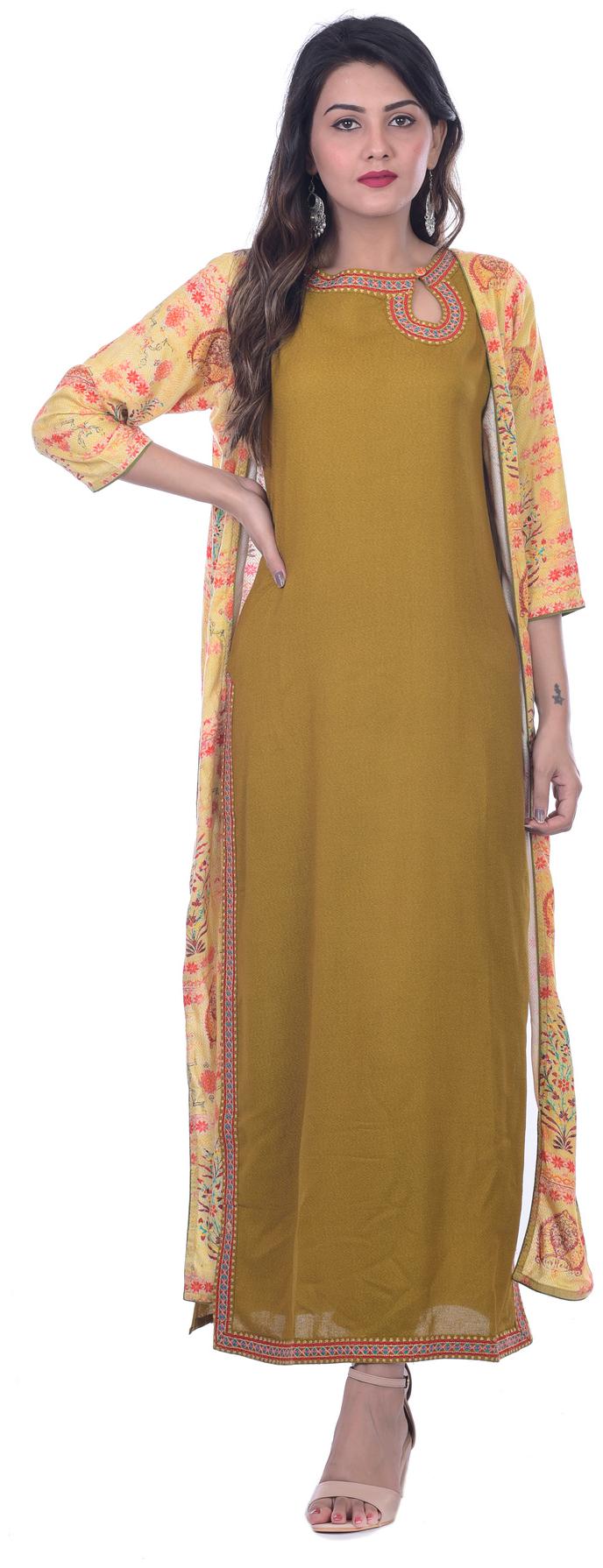 

Kumudini Women Green Solid Straight Kurta