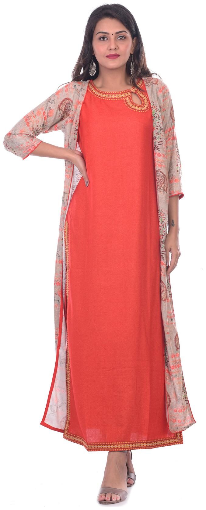

Kumudini Women Red Solid Straight Kurti