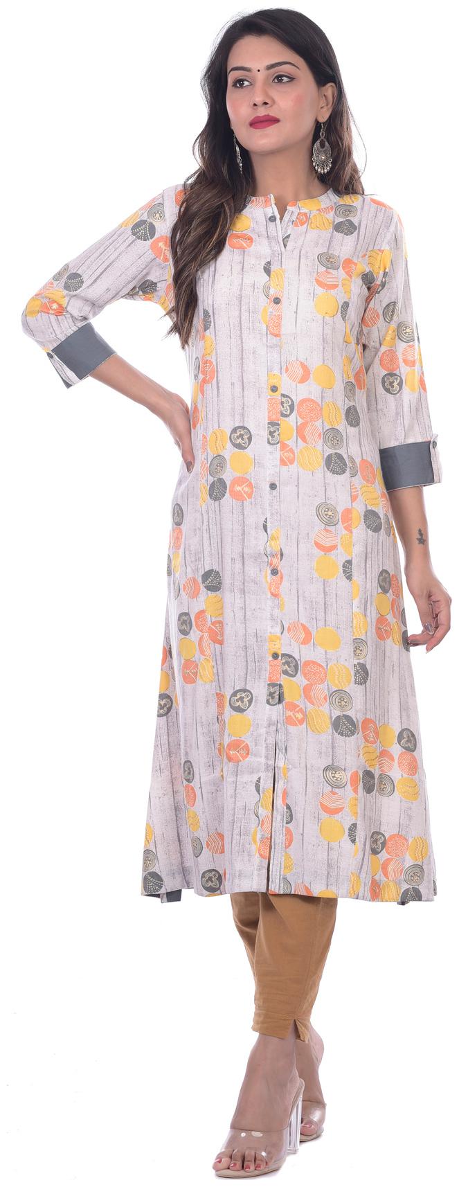 

Kumudini Women Cotton 3 4th Sleeves Knee Length Kurti (Assorted)