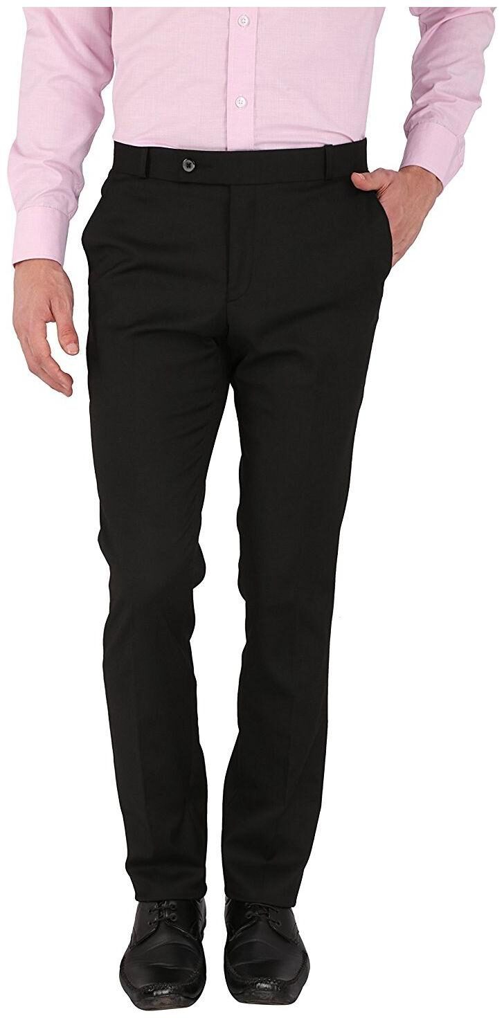 

KUNDAN Men Solid Slim Fit Formal Trouser - Black