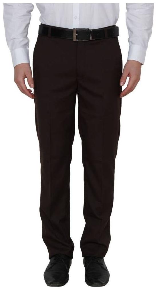 

KUNDAN Men Solid Tapered Fit Formal Trouser - Brown
