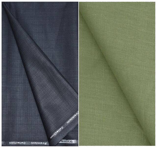 Kundan Sulz Gwalior Men's Executive Pure Cotton  Linen Blended Shirt & Fancy Trouser Fabric Combo