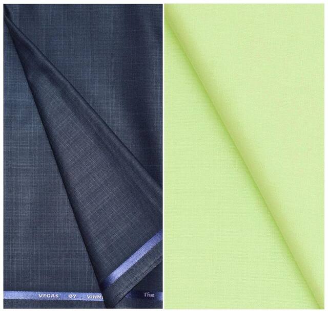 Kundan Sulz Gwalior Men's Executive Pure Cotton  Linen Blended Shirt & Fancy Trouser Fabric Combo