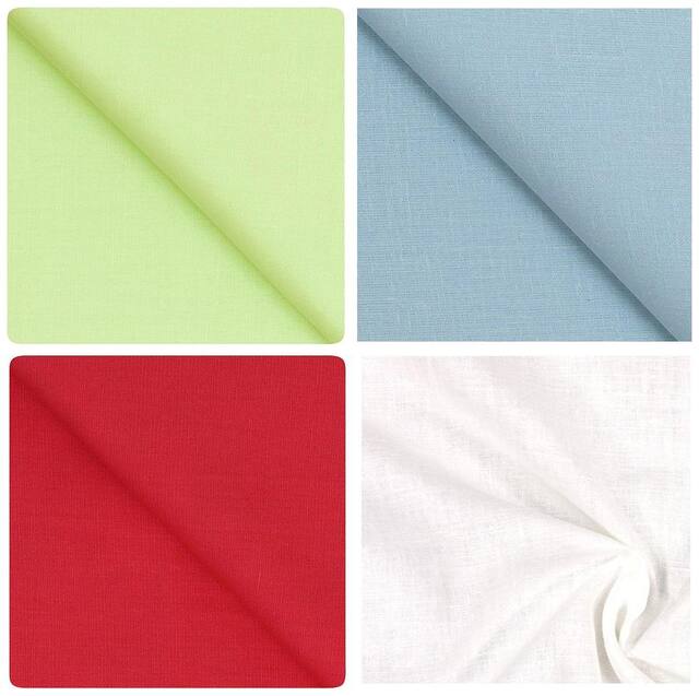 Kundan Sulz Gwalior Men's Executive Fancy Pure Cotton Linen Blended Formal Shirt Fabric Combo Set ( Pack of 4 Shirt Piece for Men )