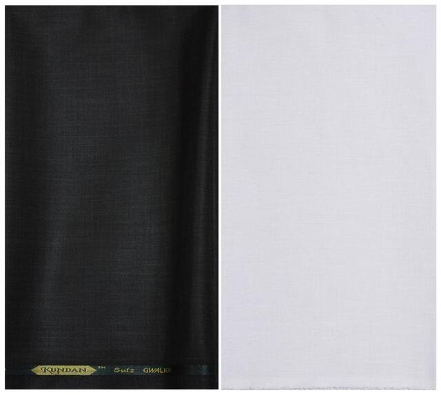 Kundan Sulz Gwalior Men's Executive Linen Look Shirt & Fancy Trouser Fabric Combo Set ( 1 Pant and Shirt Piece for Men )