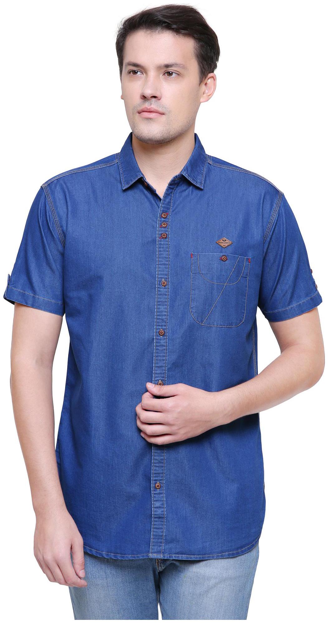 

Kuons Avenue Men Blue Solid Slim Fit Casual Shirt
