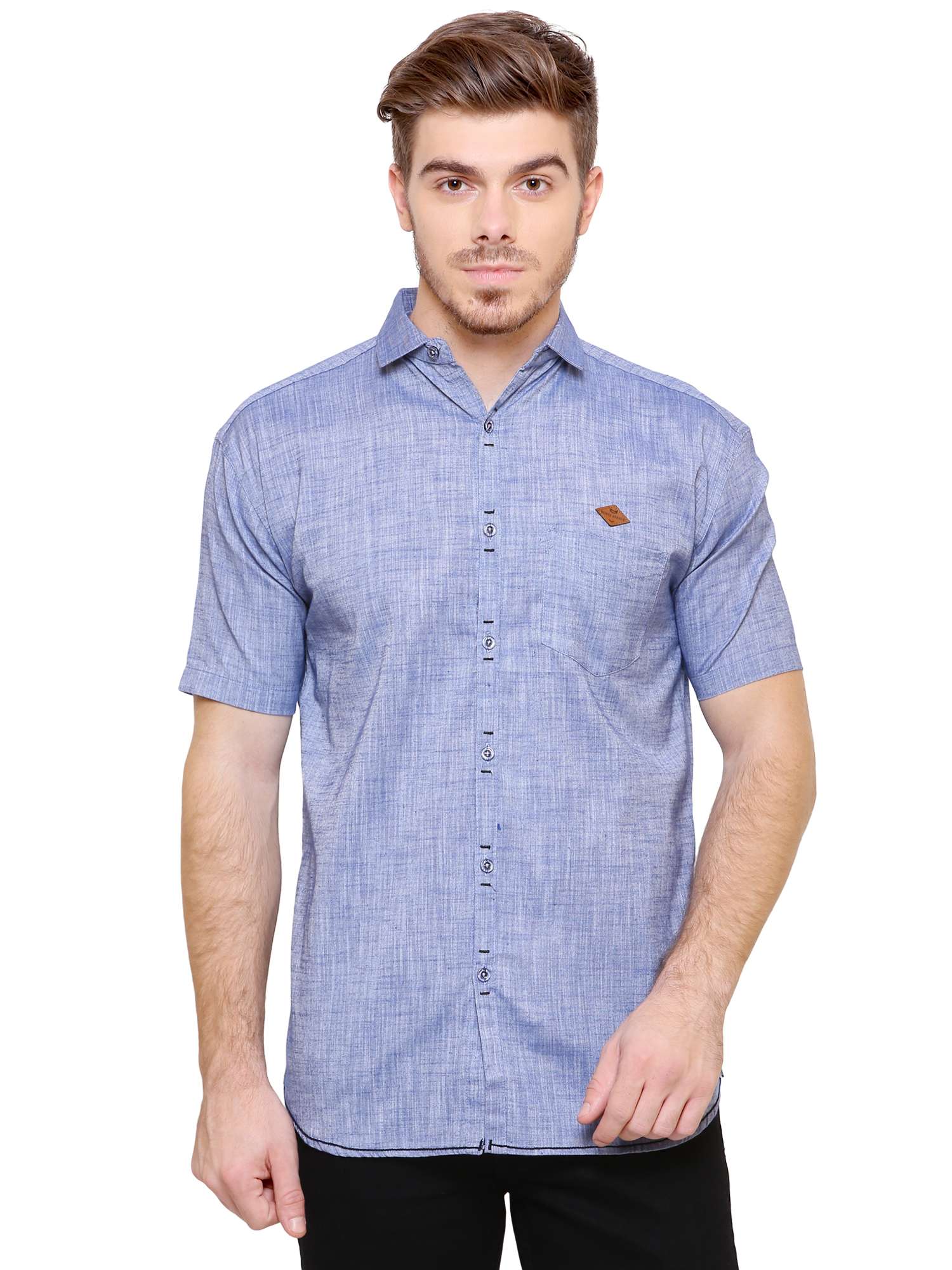 

Kuons Avenue Men Blue Solid Slim Fit Casual Shirt