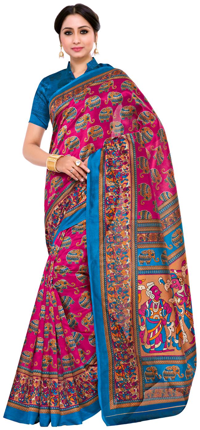 

Kupinda Kalamkari Print Art Silk saree Color Pink (4234-TK-08-RNI-TUS)