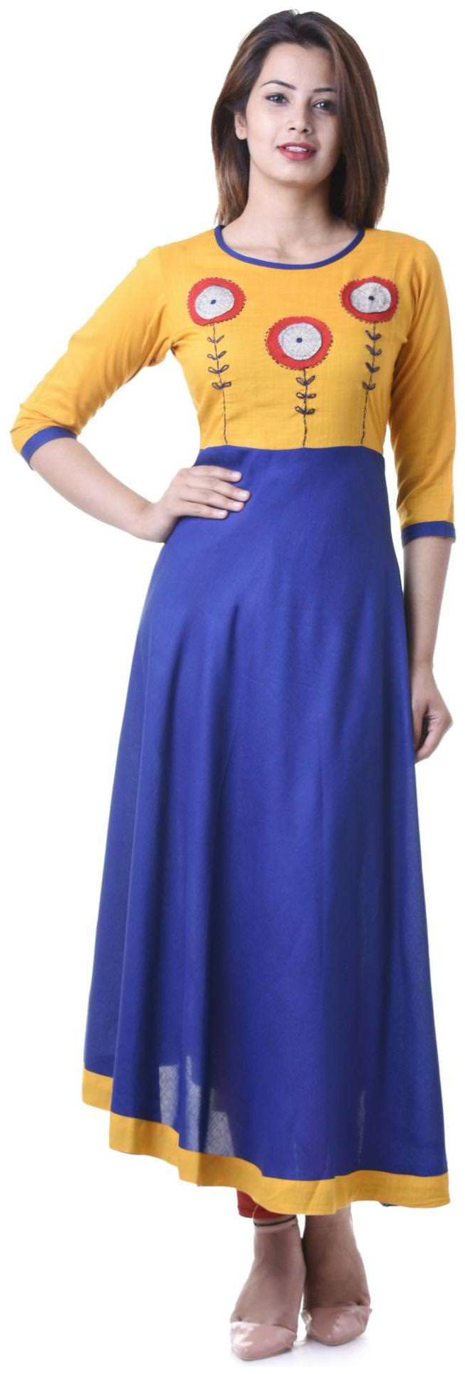 

Yash Gallery Women Blue Floral Anarkali Kurta