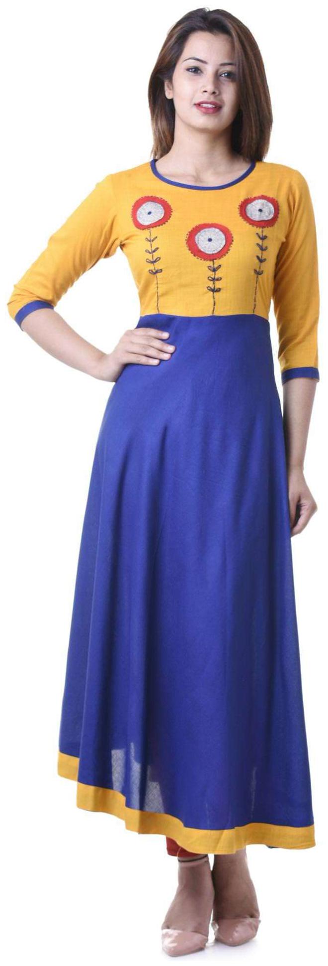 

Yash Gallery Women Blue Floral Anarkali Kurta