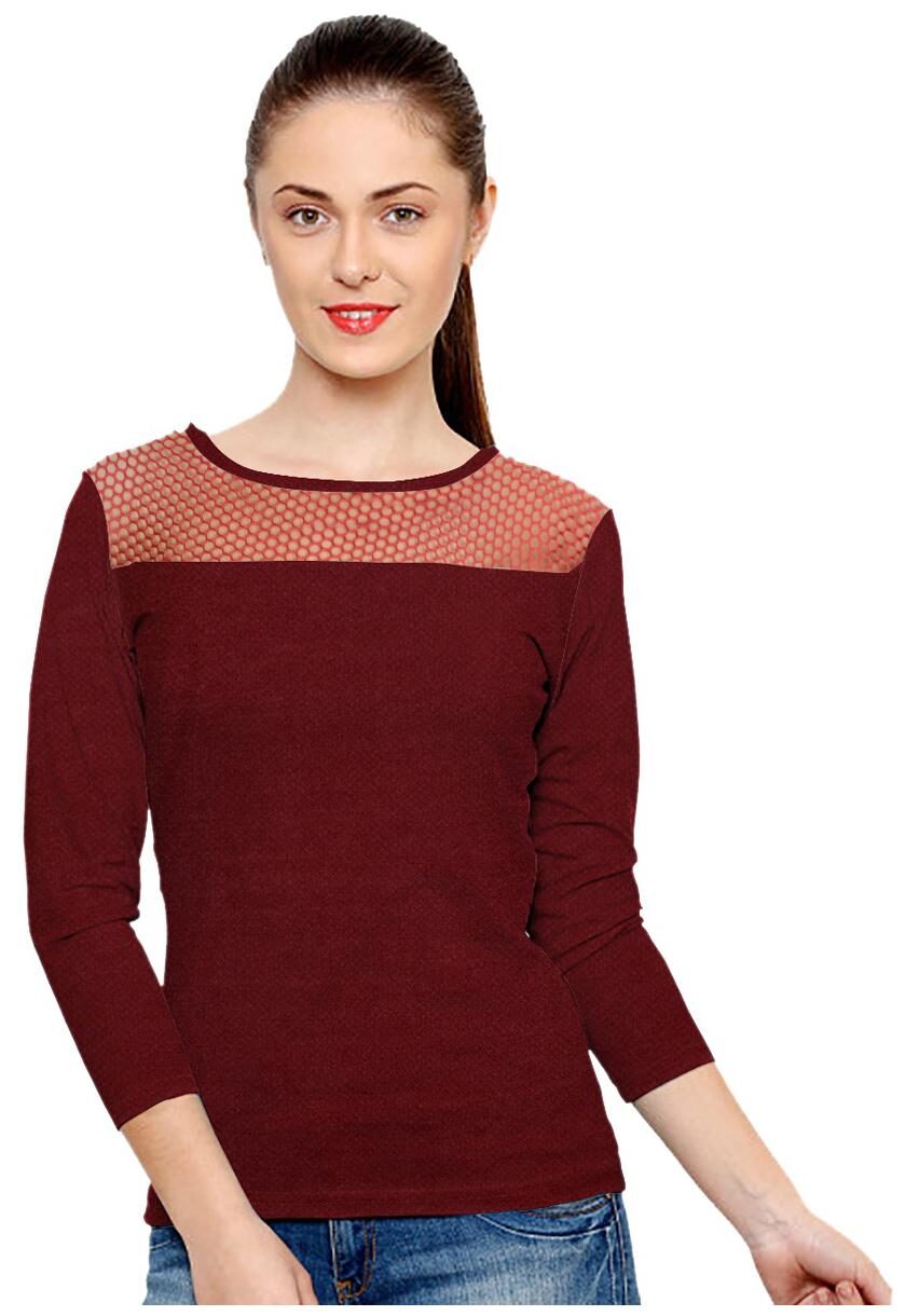 

KUSUM INTERNATIONAL Women Solid Regular top - Brown