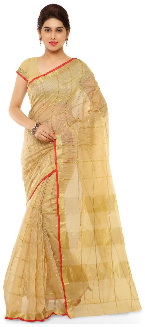 

Kvsfab Beige Cotton Silk Printed Western Wear Traditional Sari For Ladies