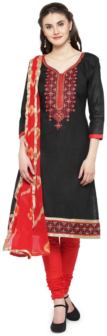 

Kvsfab Black Color Embrodiery Un Stitched Dress Material