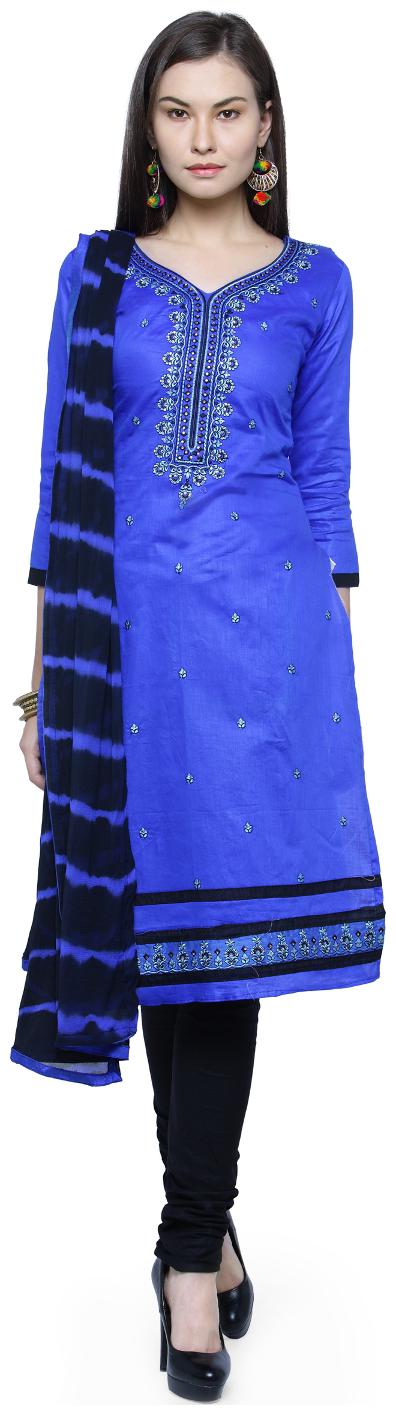 

Kvsfab Blue Satin Salwar Suit Sets
