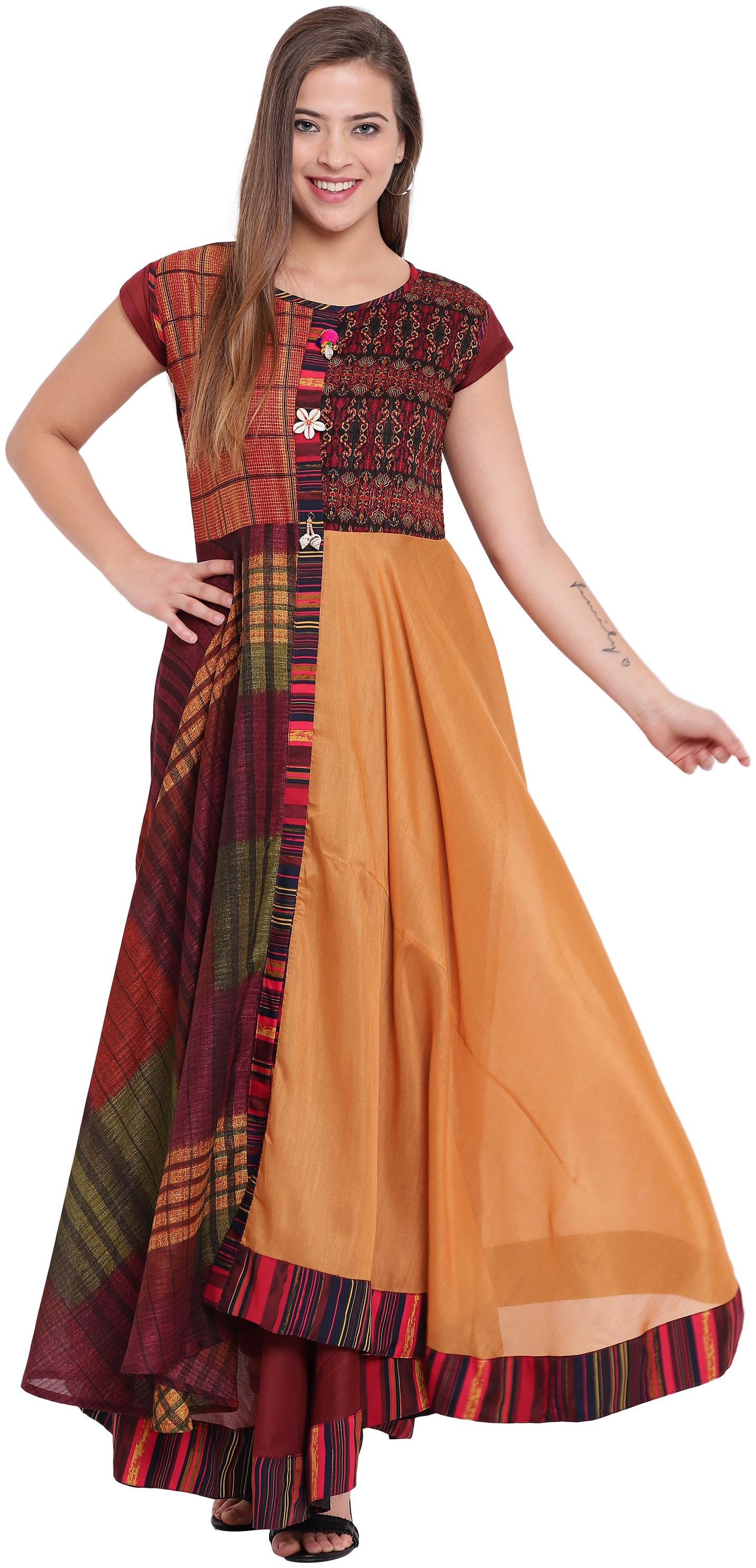 

Kvsfab Multi Color Cotton Blend Flared Dress