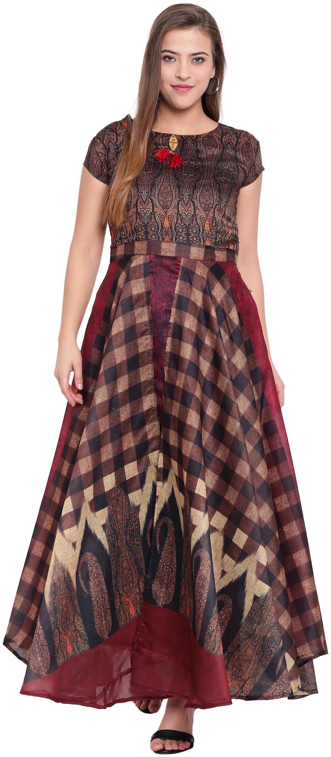 

Kvsfab Multi Color Cotton Blend Flared Dress