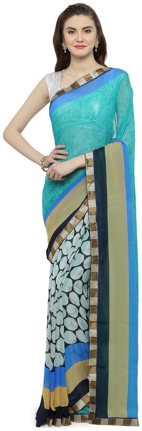 

Kvsfab Multi Color Georgette Saree