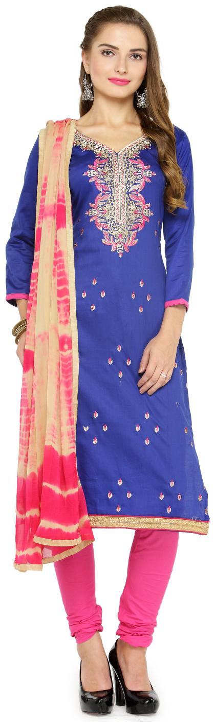 

Kvsfab Navy Satin Salwar Suit Sets