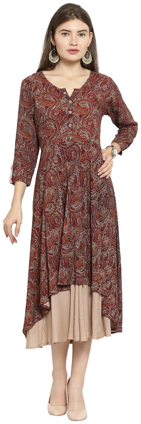 

Kvsfab Rayon Floral Print kurta KVSKR521KLP