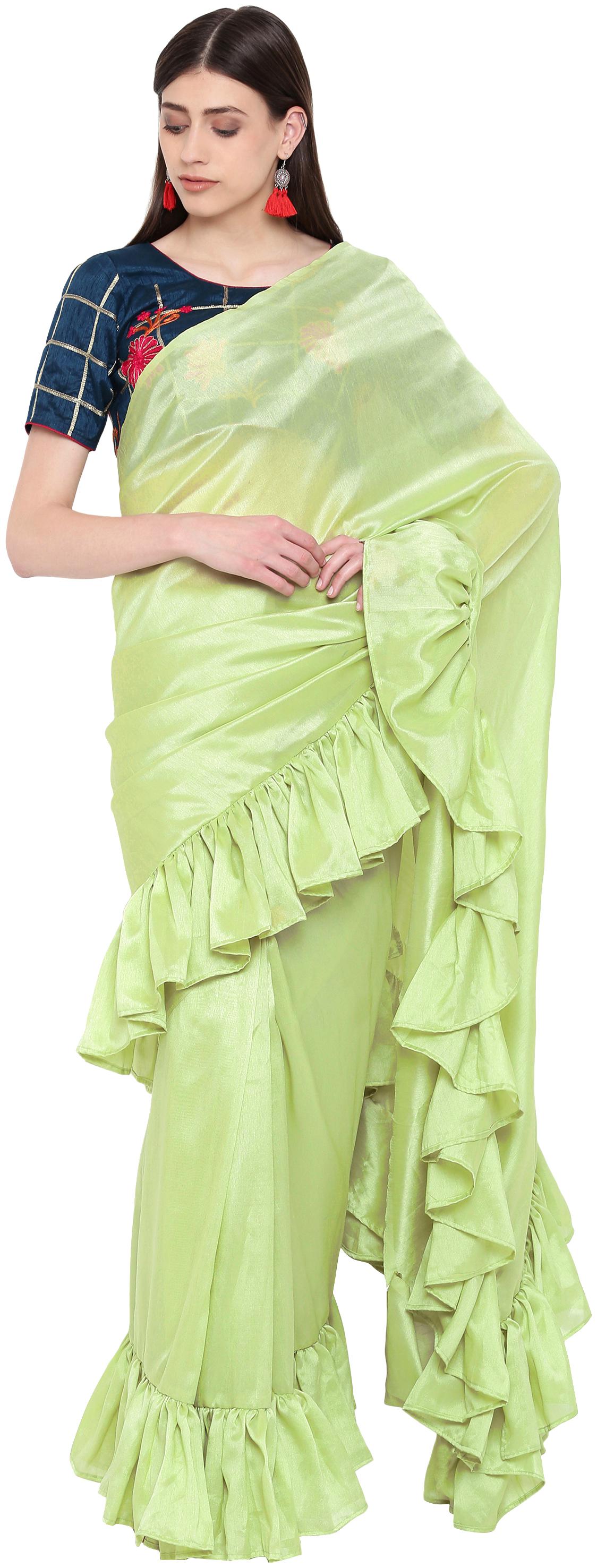 

Kvsfab Silk Universal Saree Green