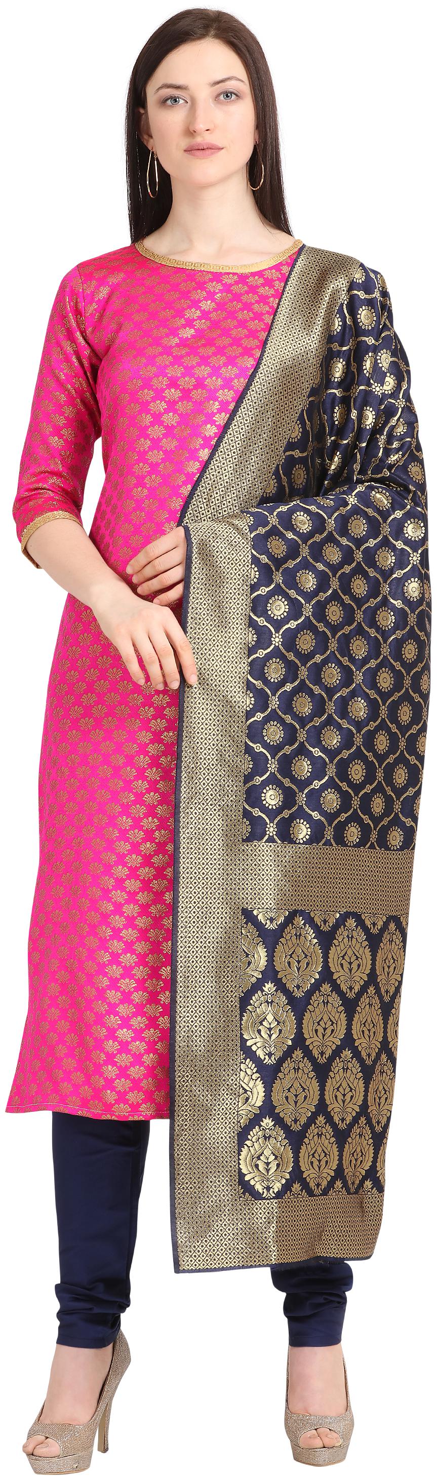

Kvsfab Pink Unstitched Kurta with bottom dupatta With dupatta Dress Material