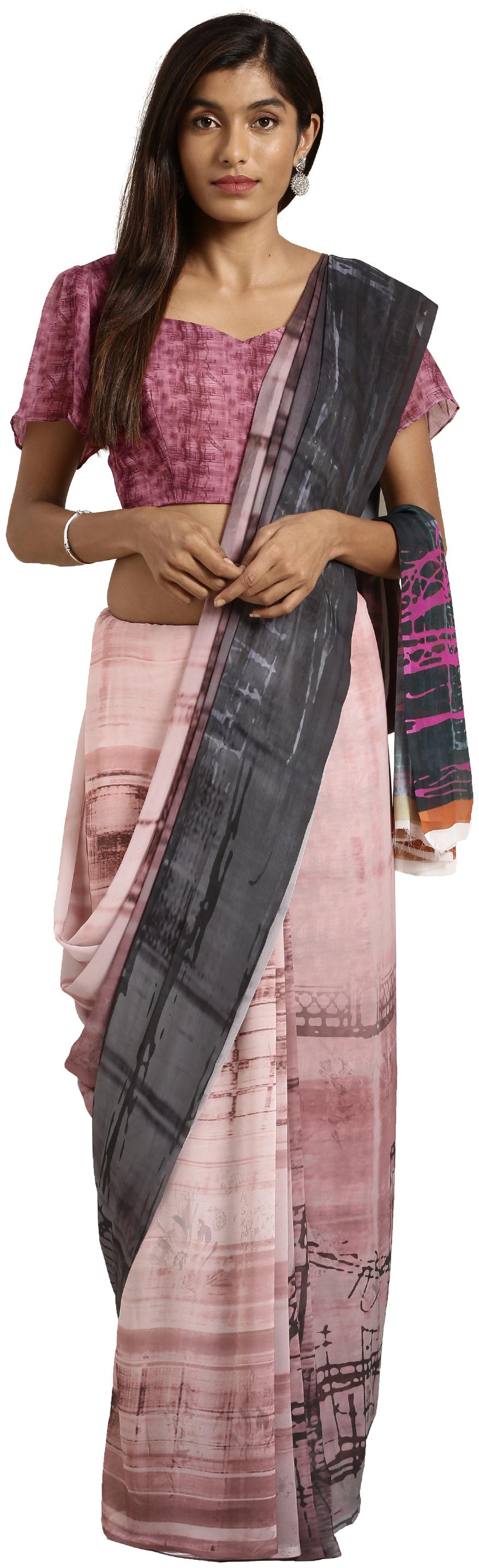 

Kvsfab women Georgette With Blouse Multi Color Saree