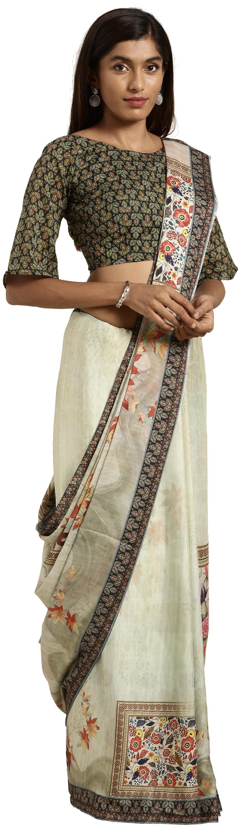

Kvsfab women Georgette With Blouse Multi Color Saree