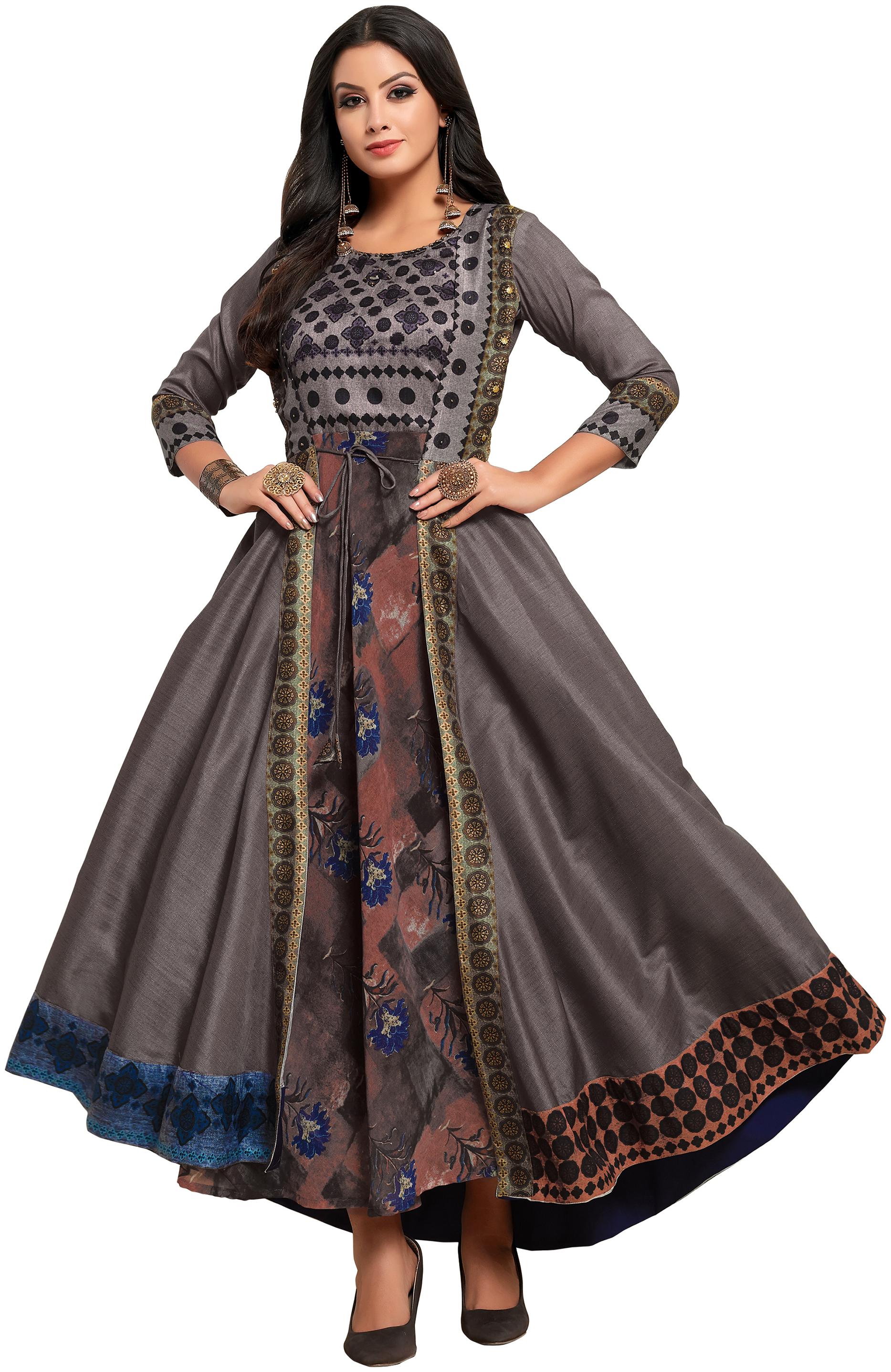

Kvsfab Women Silk Gown Multi