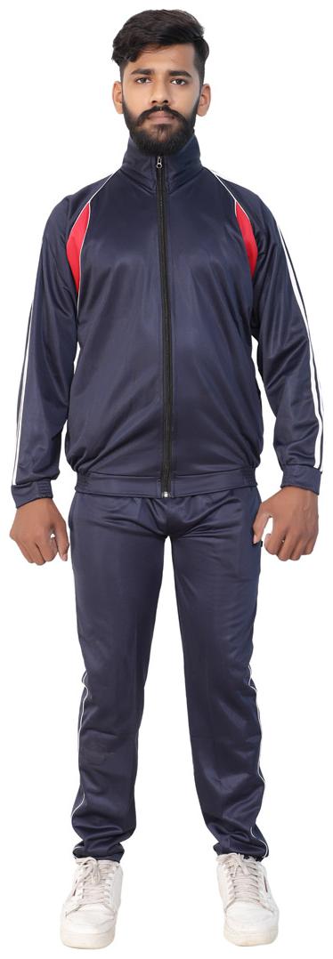 

LS SPORTS Men Navy Blue Solid Regular Fit Track Suit