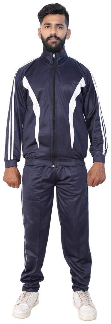 

LS SPORTS Men Navy Blue Solid Regular Fit Track Suit
