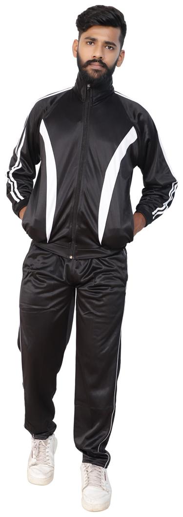 

LS SPORTS Men Black Solid Regular Fit Track Suit