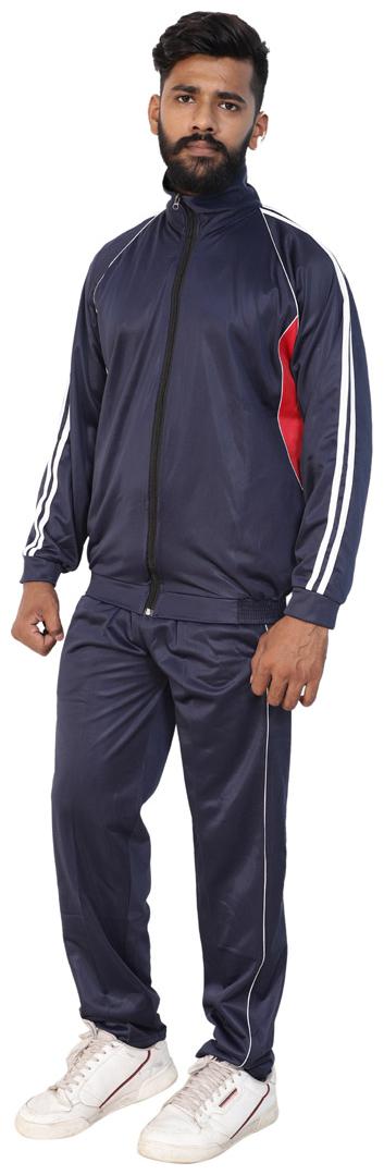 

LS SPORTS Men Navy Blue Solid Regular Fit Track Suit
