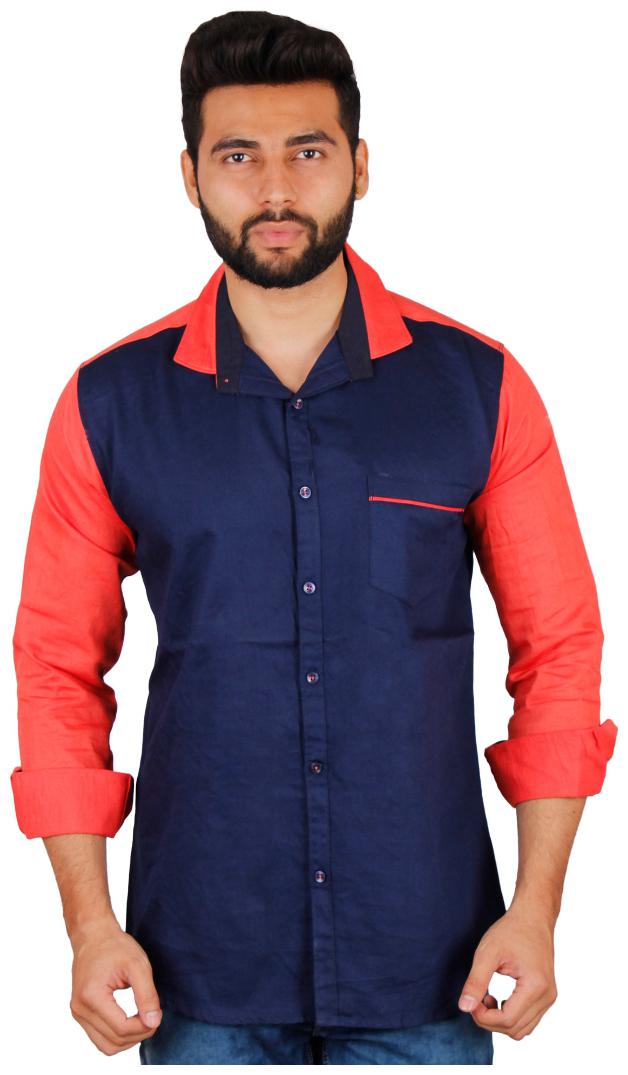 

La Milano Men Blue Solid Slim Fit Casual Shirt