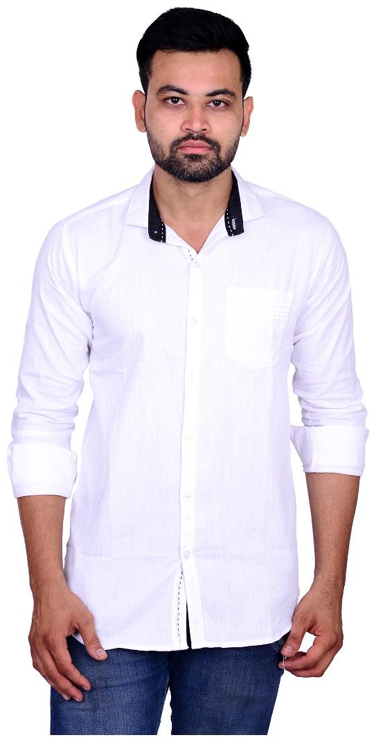 

La Milano Men White Solid Slim Fit Casual Shirt