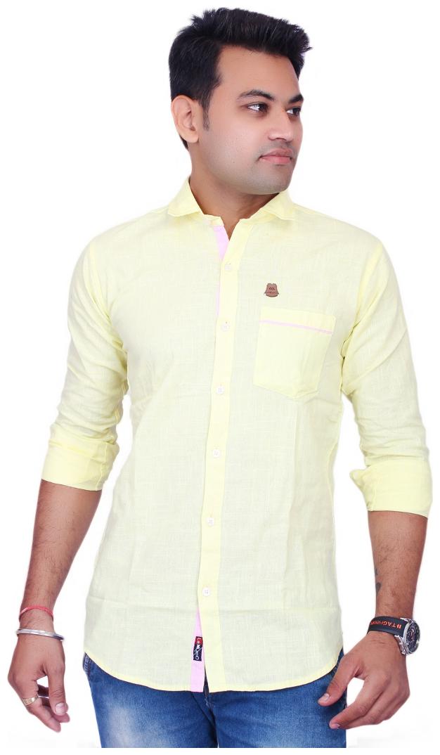 

La Milano Men Yellow Solid Slim Fit Casual Shirt