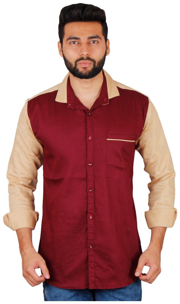 

La Milano Men Maroon Beige Abstract Slim Fit Casual Shirt
