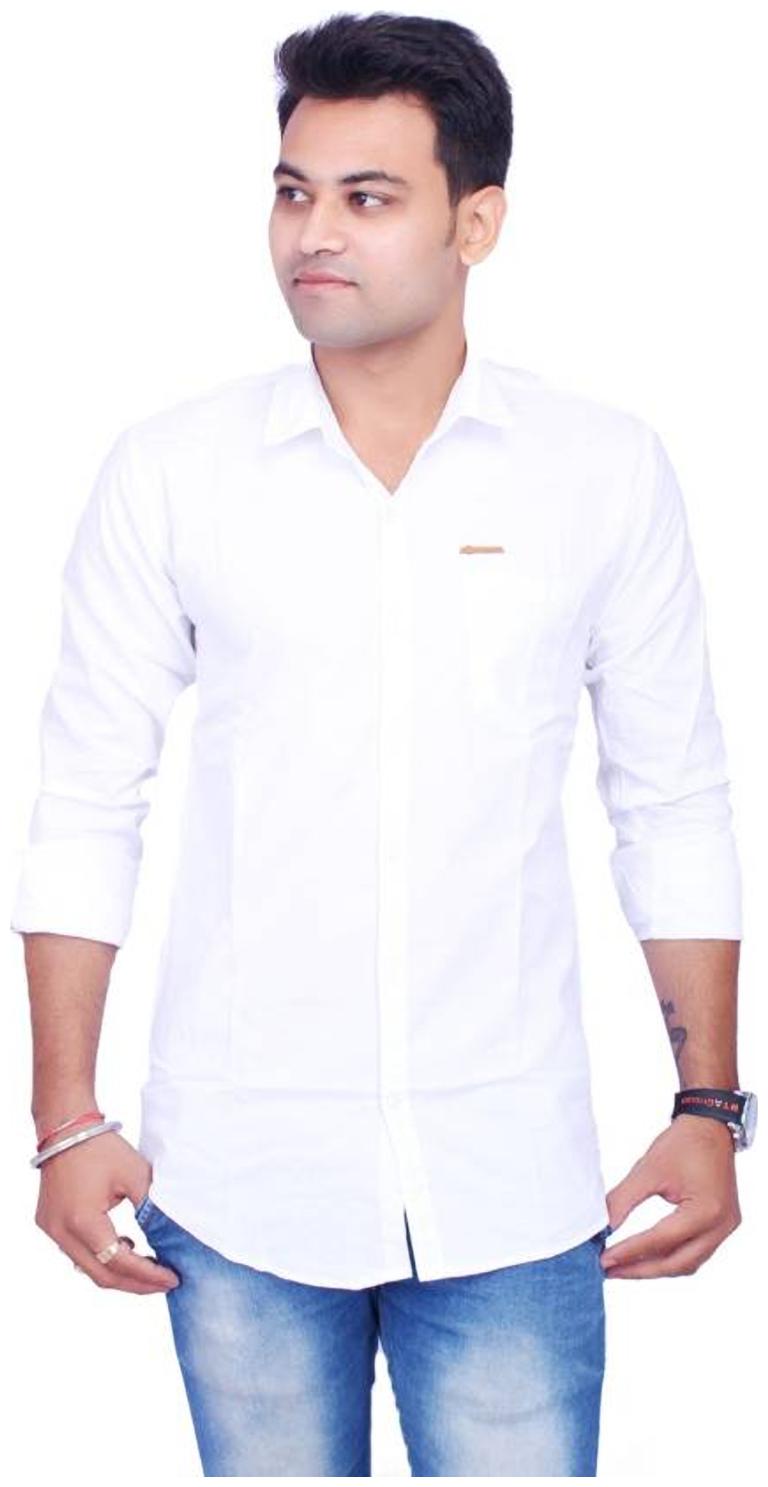 

La Milano Men White Solid Slim Fit Casual Shirt