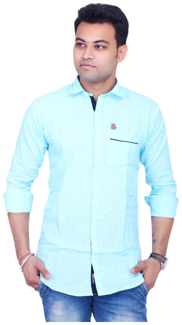 

La Milano Men Blue Solid Regular Fit Casual Shirt