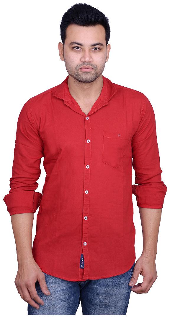 

La Milano Men Red Solid Slim Fit Casual Shirt
