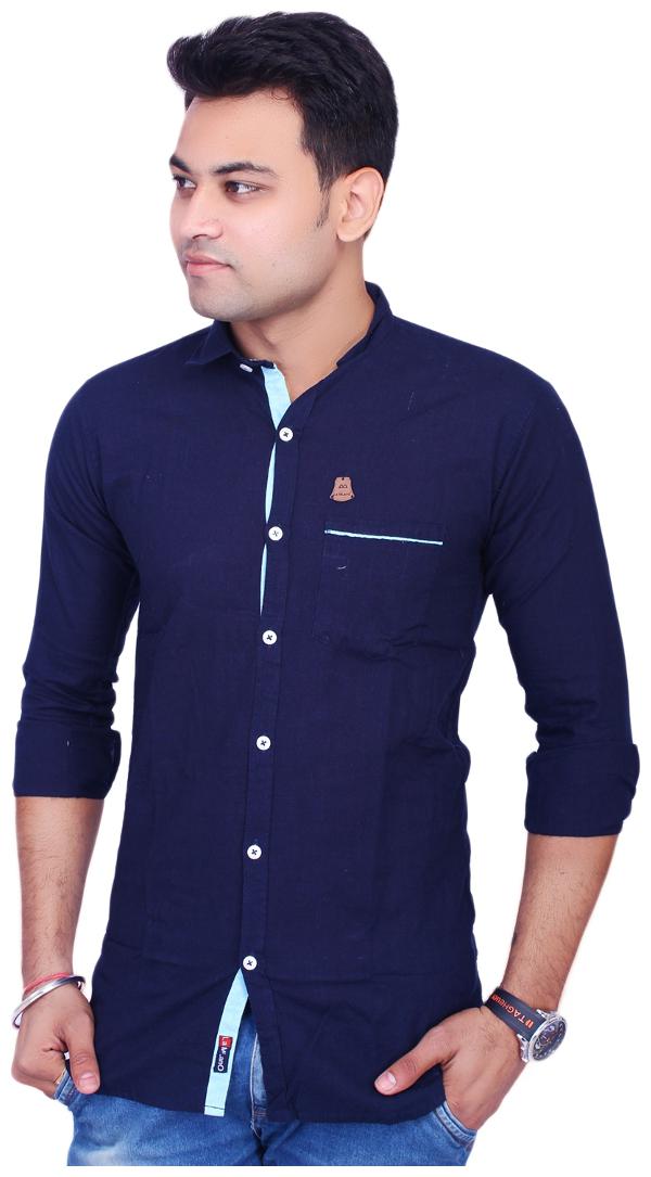 

La Milano Men Blue Solid Super Slim Fit Casual Shirt