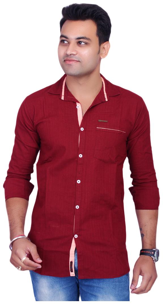 

La Milano Men Red Solid Slim Fit Casual Shirt