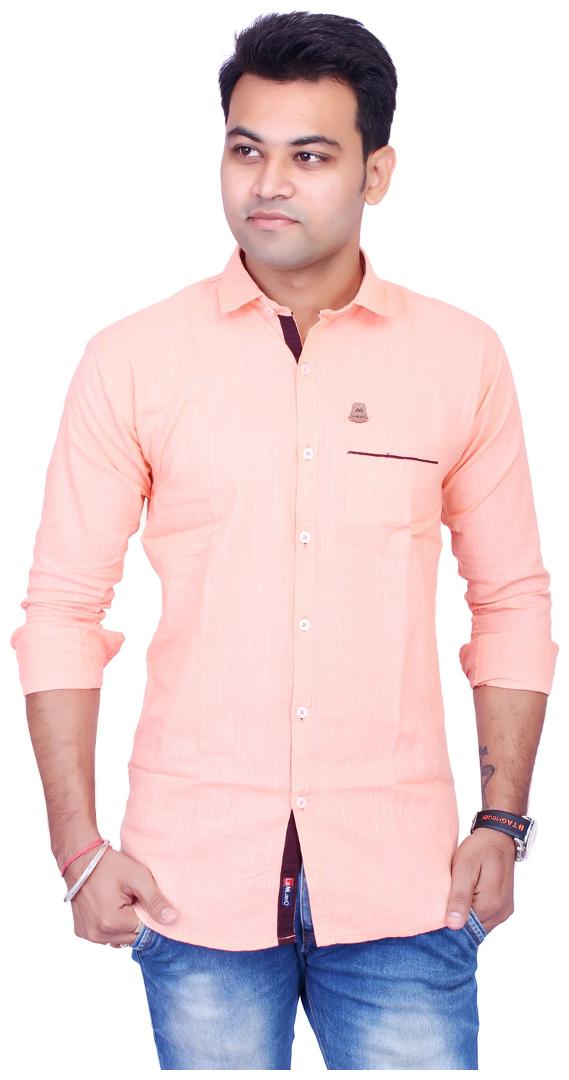 

La Milano Men Orange Abstract Slim Fit Casual Shirt