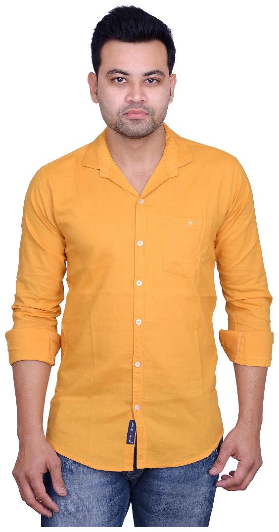 

La Milano Men Yellow Solid Slim Fit Casual Shirt