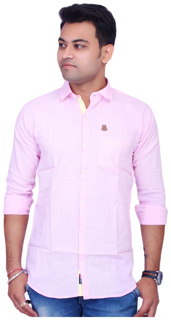 

La Milano Men Pink Solid Regular Fit Casual Shirt