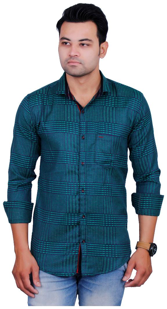 

La Milano Men Green Checked Slim Fit Casual Shirt