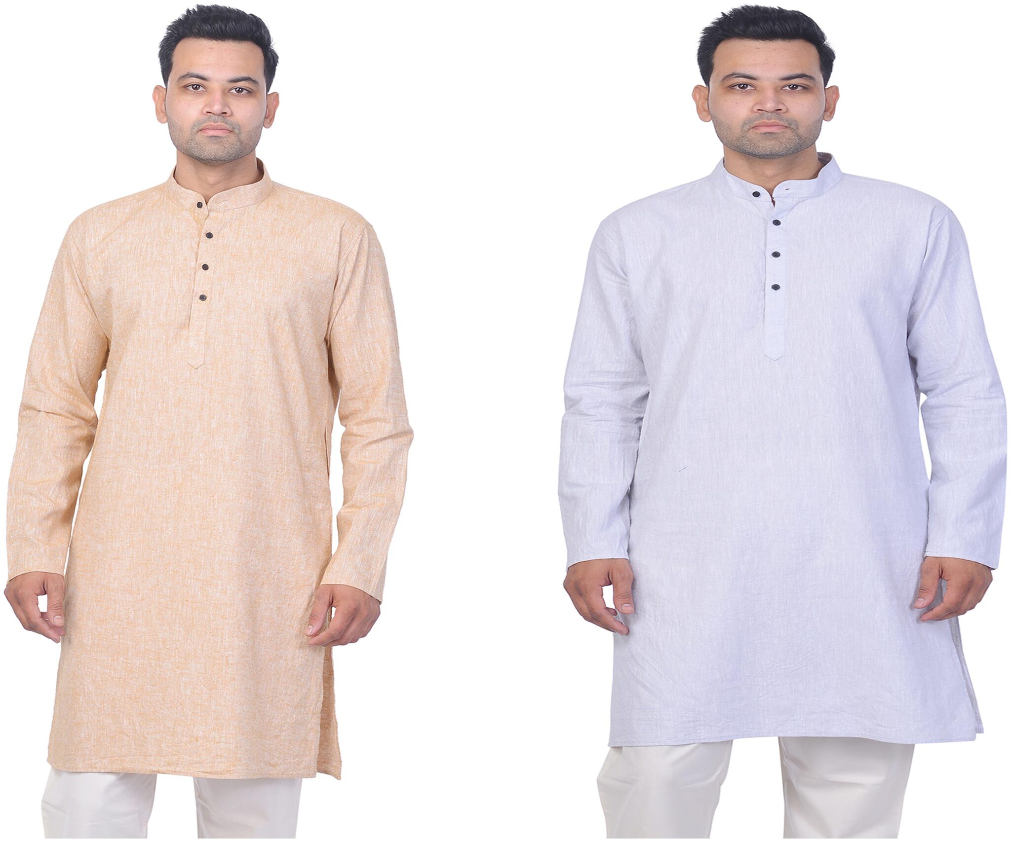 

La Milano Men Grey Beige Slim Fit Kurta