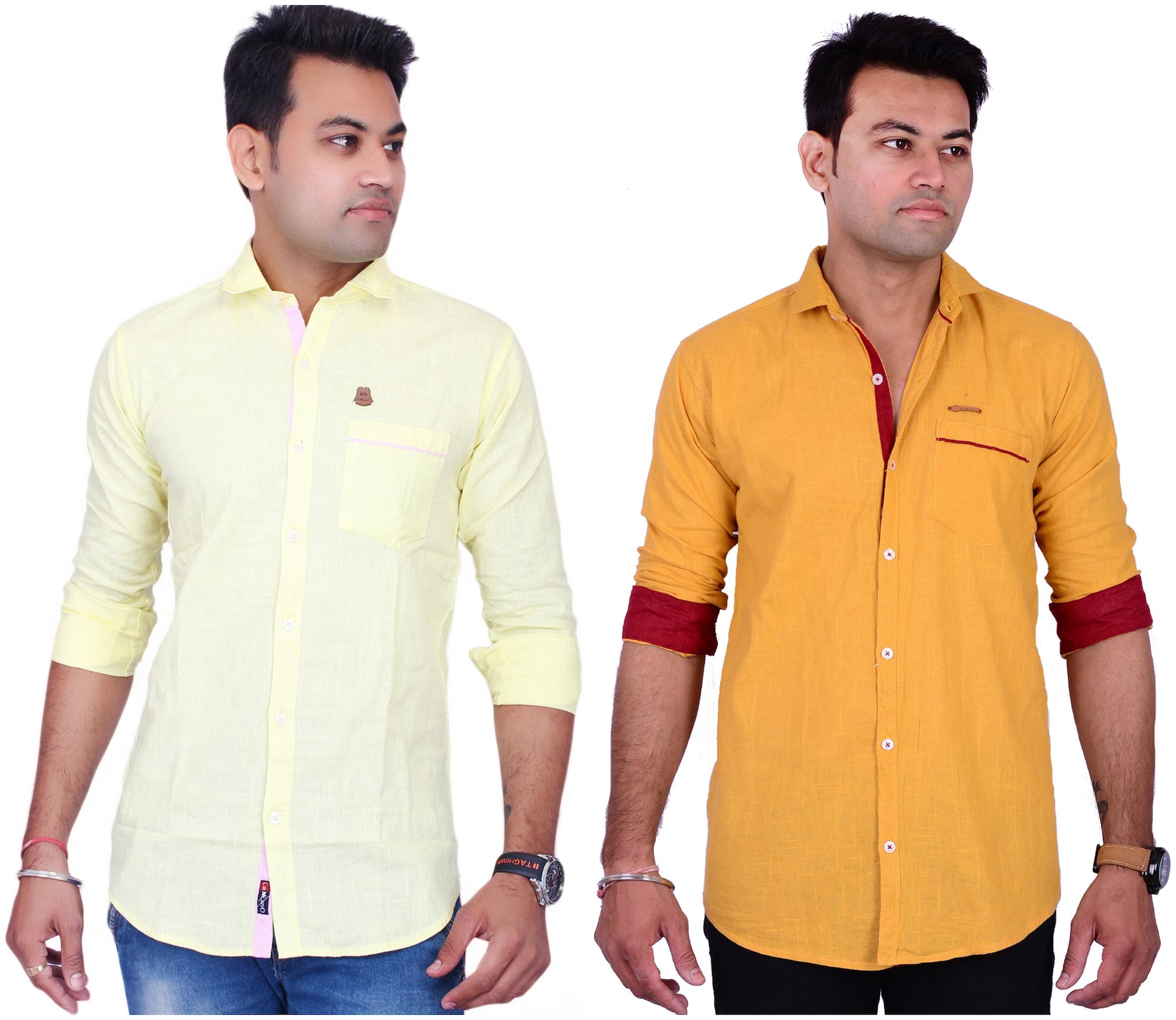 

La Milano Men Yellow Solid Slim Fit Casual Shirt