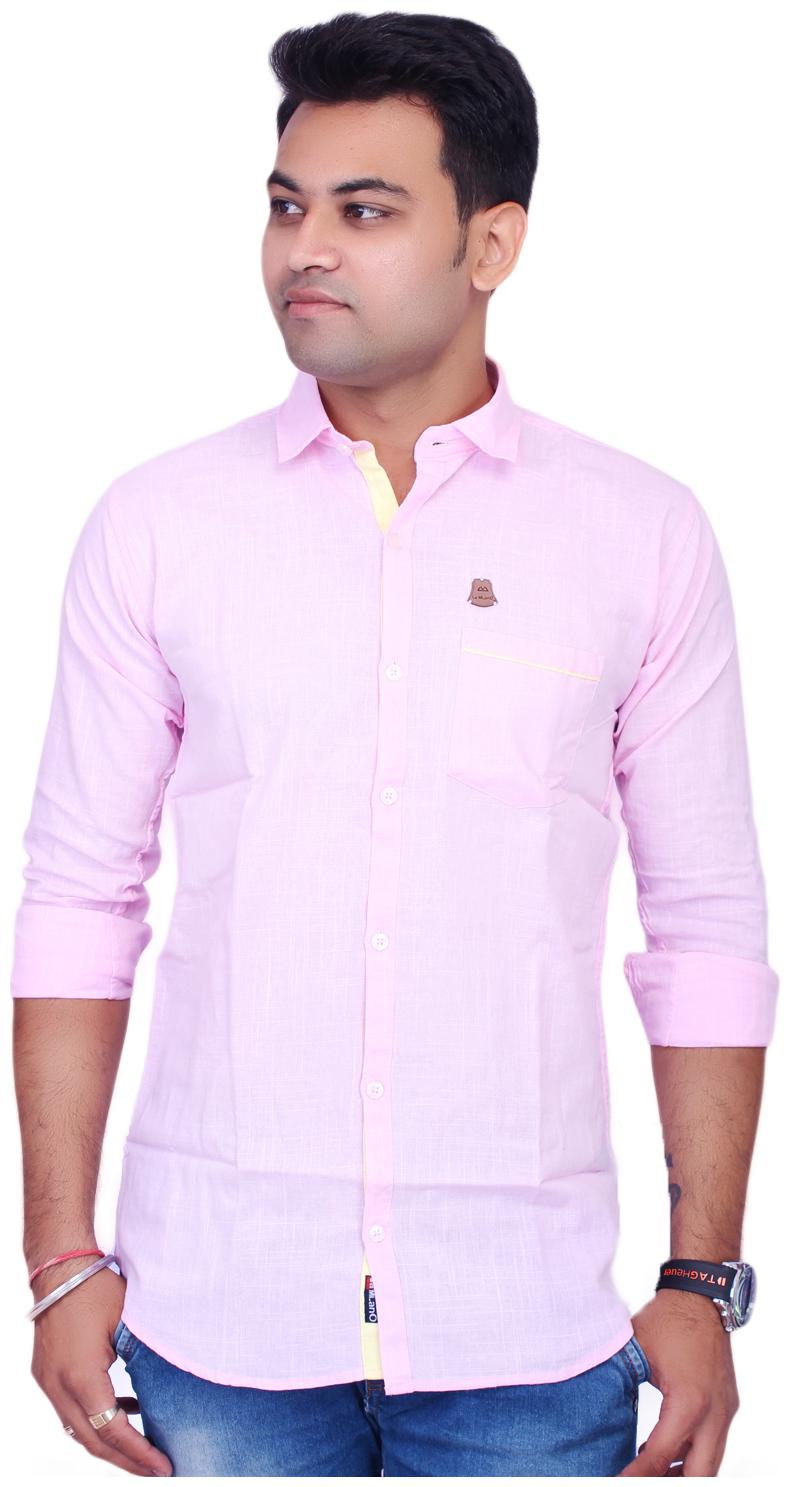 

La Milano Men Pink Solid Slim Fit Casual Shirt