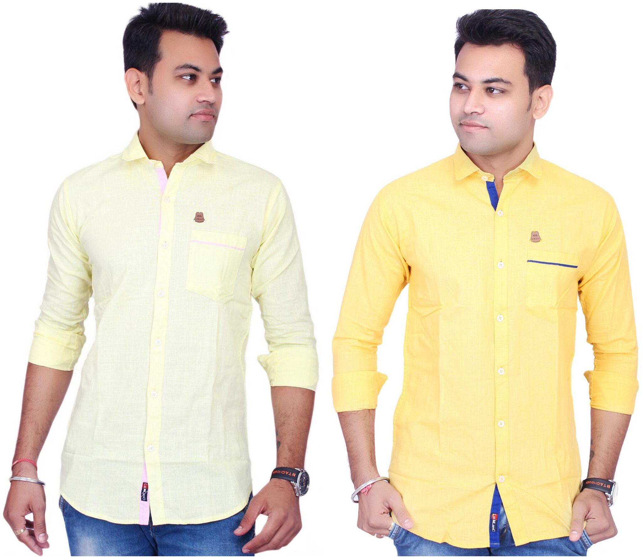

La Milano Men Yellow Solid Slim Fit Casual Shirt